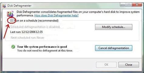 5. Disable Scheduled Disk Defragmentation