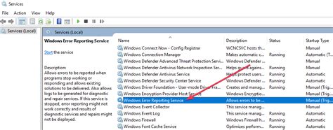 5. Disable Windows Error Reporting Service
