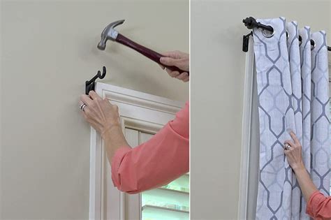 5. Hang the curtains from a rod on tap-in brackets