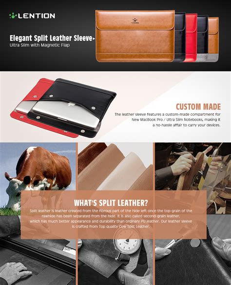 5. LENTION Split Leather Sleeve