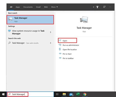 5. Open Task Manager via Windows Search