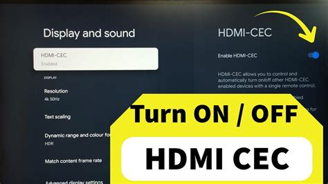 5. Turn Off HDMI CEC Device Control