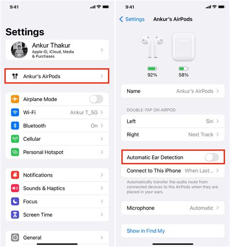 5. Turn off Automatic Ear Detection