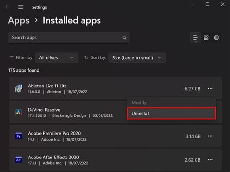 5. Uninstall Misbehaving Applications