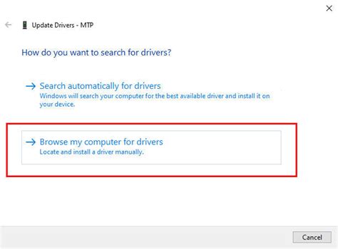 5. Update the MTP Drivers on Your Computer (Windows)