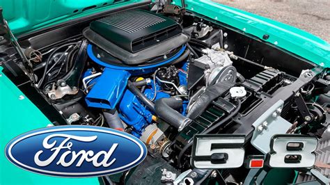 A powerful 5.8 Ford engine showcased in a classic truck
