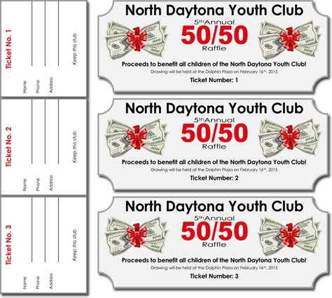 50 50 Ticket Template