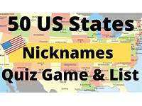 50 State Nick Names Quiz