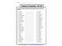50 States And Capital Map Quiz