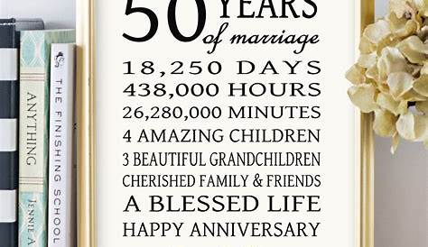 50 Year Wedding Anniversary Gift For Parents Traditional th s