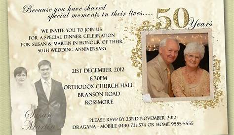 50 Years Wedding Anniversary Invitation Cards Wording For th s The Speci th s th s th