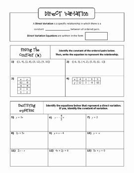 50 Direct Variation Worksheet with Answers | Chessmuseum Template Library