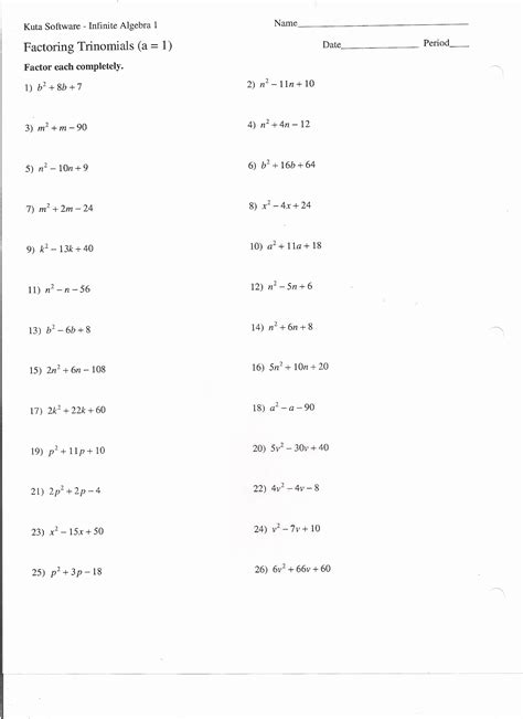 50 Factoring Worksheet with Answers | Chessmuseum Template Library