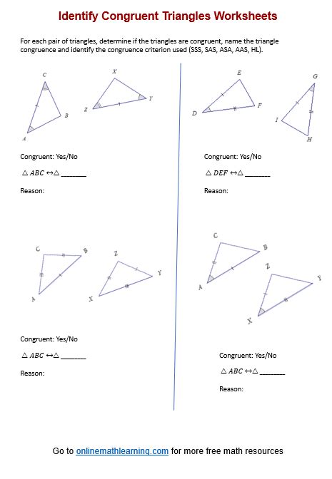 50 Geometry Worksheet Congruent Triangles Answers | Chessmuseum