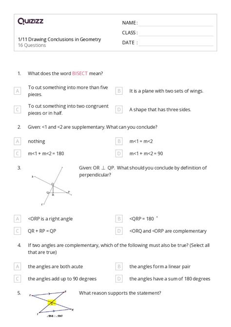 50 Making Conclusions Geometry Worksheet Answers