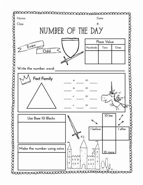 50 Number Of the Day Worksheet | Chessmuseum Template Library
