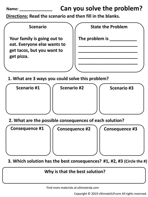 50 Problem And Solution Worksheet