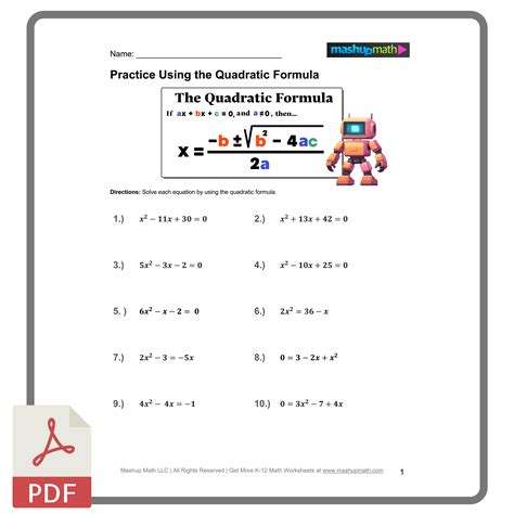 50 Quadratic formula Worksheet with Answers | Chessmuseum Template Library