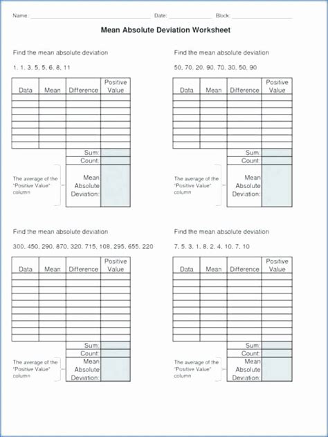 50 Standard Deviation Worksheet with Answers | Chessmuseum Template Library