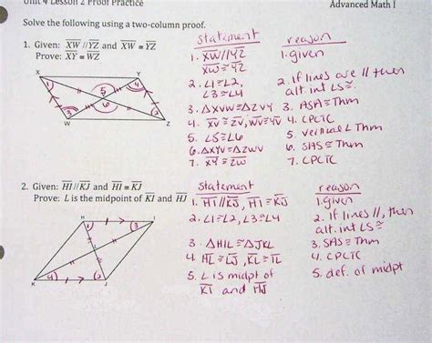 50 Triangle Proofs Worksheet Answers | Chessmuseum Template Library