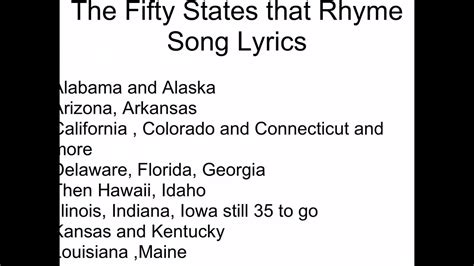 50 states song lyrics tiktok