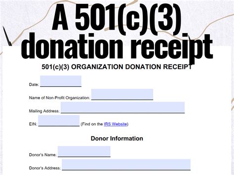 Fantastic Donation Receipt Template For 501 C 3 For Items Great
