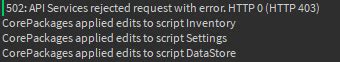 502: API Services rejected request with error. HTTP 0 (HTTP 429 
