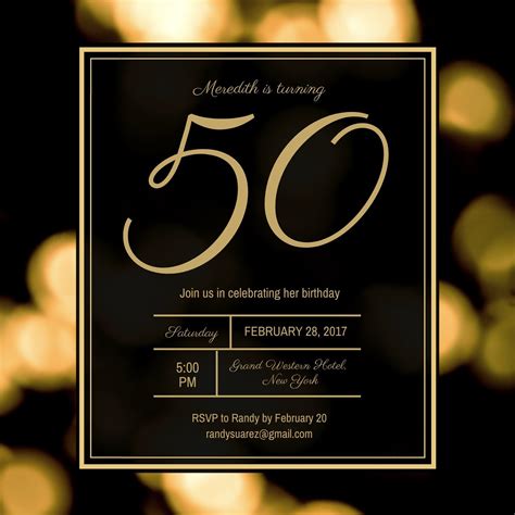 50Th Birthday Invitation Templates Free