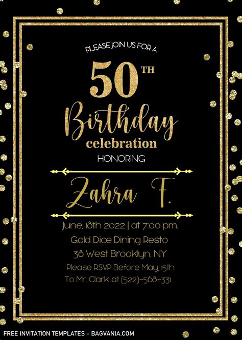 50Th Birthday Invite Template