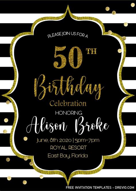 50th Birthday Party Flyer Templates Free Printable Templates