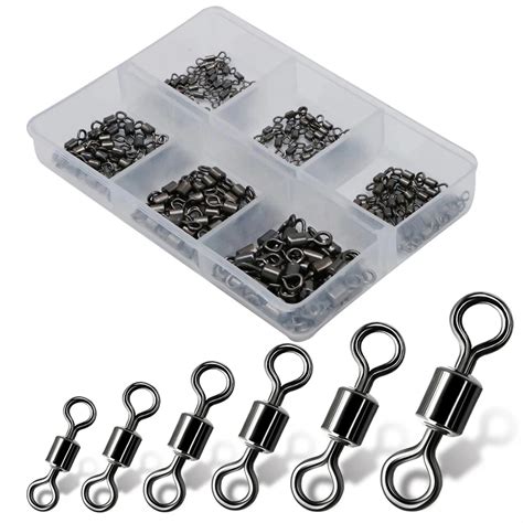 50pcs 1Box Snap Tackle Connector Stainless Steel Fishing Accessories Lure Line Hook Fish Carp Tool Pin Rig Sea Solid Rings