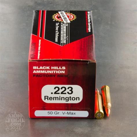 50rds 223 Rem Black Hills 50gr V-Max Ammo - Ammunition