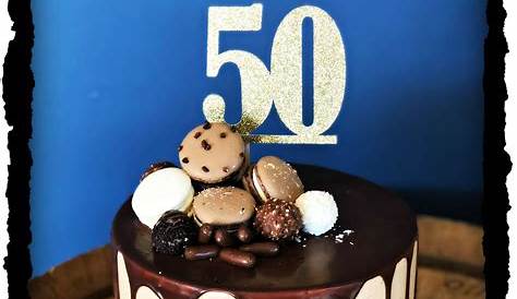 Gold and Black 50th Birthday Cake Birthday Cakes For Men, Birthday Cake
