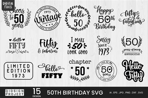 Celebrate 50 Years in Style with Our Spectacular Collection of Free 50th SVGs!