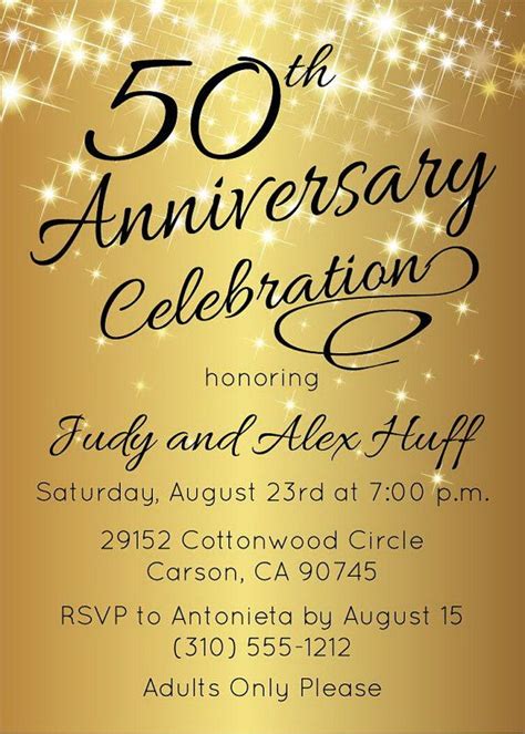 50th Wedding Anniversary Invitation Templates Free Download