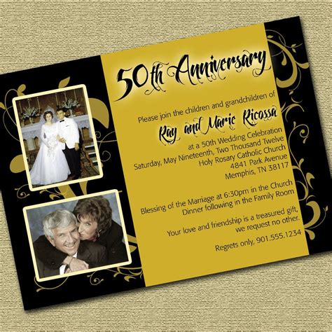 Golden Love: Celebrate 50 Glorious Years with Stunning Wedding Anniversary Invitations!