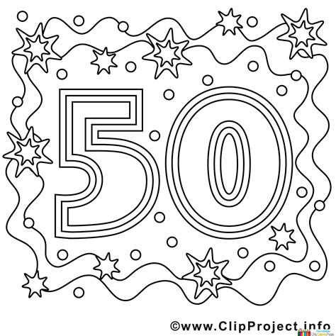 50th birthday coloring pages