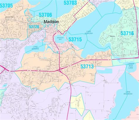 Madison WI Zip Code Map