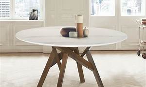 Odyssey 54" Round White Wood Top Dining Table Eurway
