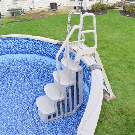 Blue Wave Wedding Cake 54in Polyethylene Dropin Pool Steps with Hand