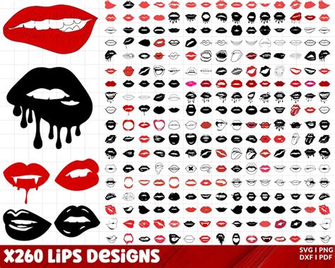 Download 54 Lips Bundle Files for Cricut