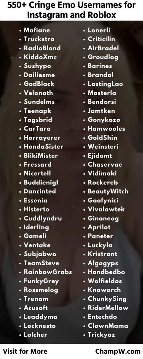 550+ Cringe Emo Usernames For Instagram & Roblox