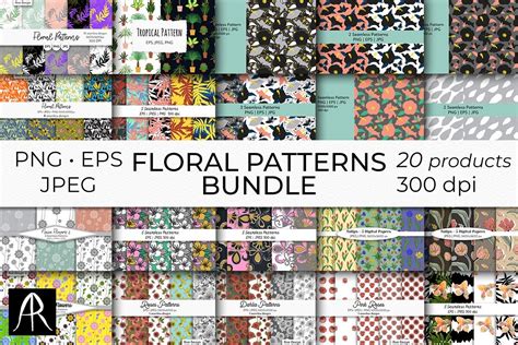 Download 552+ The Seamless Patterns Bundle Vol. 5 PNG Files