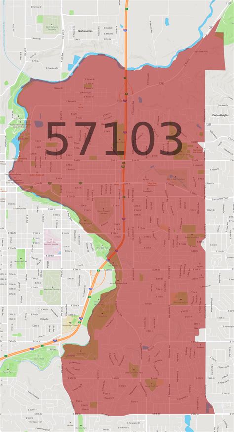 57103 Zip Code Map