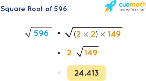 596 square root