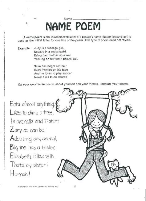 5th Grade Poetry Worksheets