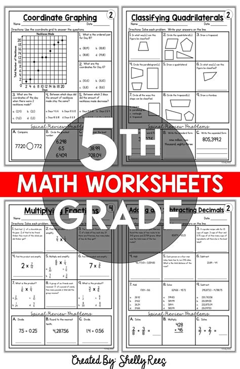 5Th+Math+Homework+Printables