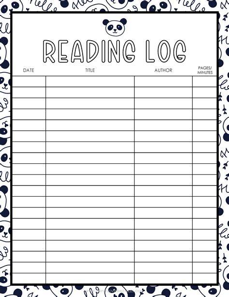 5th Grade Reading Logs Printable With Place To Write
