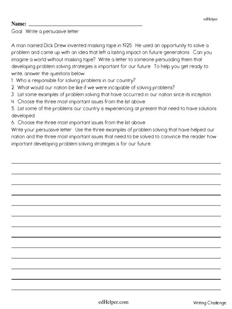 5th grade writing assignments pdf