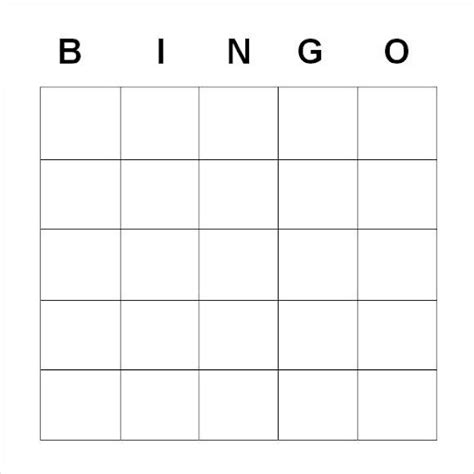 5x5 Bingo Template